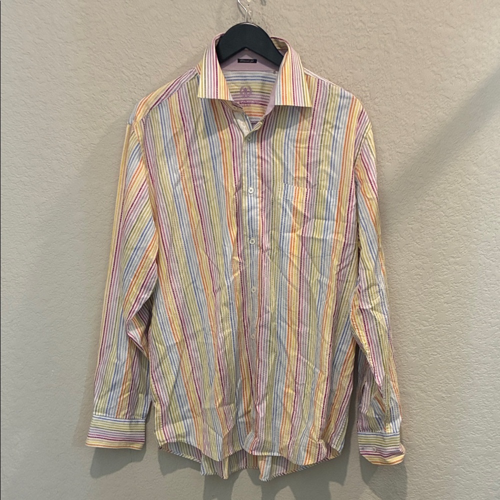 Bugatchi Men's Pastel Multistripe Button-Down Shirt